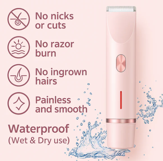 2 In 1 Hair Remover Women's Double Head Shaver Private Pubic Hair Trimmer Electric Razor Wet Dry Electric Body Hair